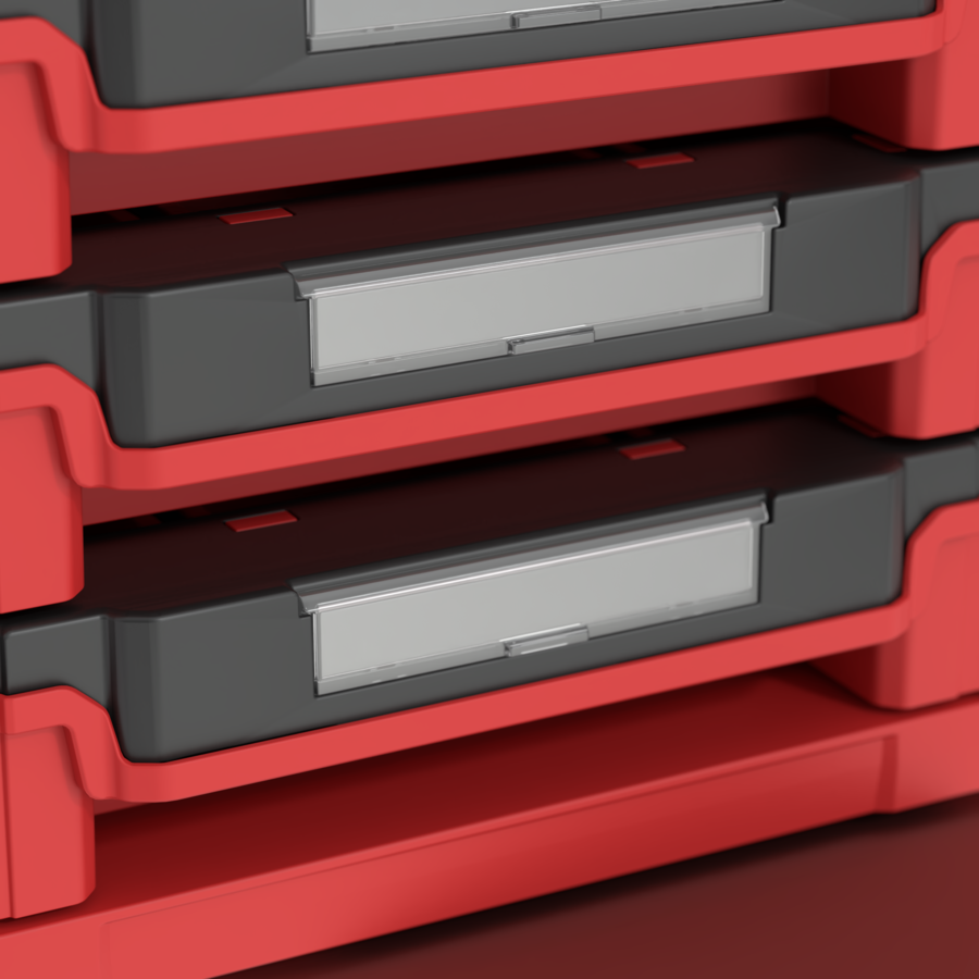 Qbrick System PRIME Drawer 4 Toolbox Expert RED ULTRA HD Custom Çekmeceli Takım Çantası