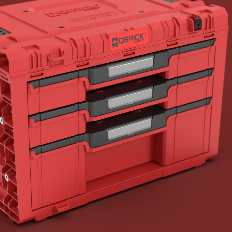 Qbrick System PRIME Drawer 3 Toolbox Expert RED ULTRA HD Çekmeceli Takım Çantası