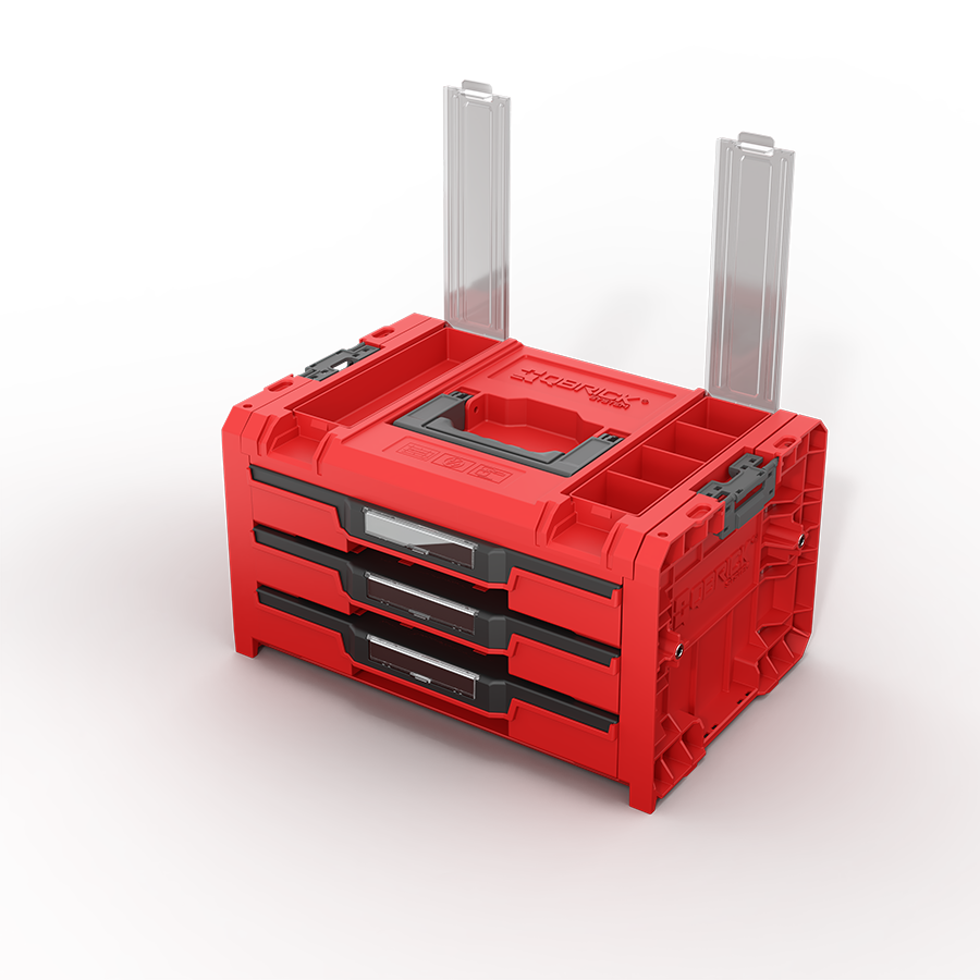 Qbrick System PRO Drawer 3 Toolbox 2.0 Profi Expert RED ULTRA HD Custom Çekmeceli Takım Çantası