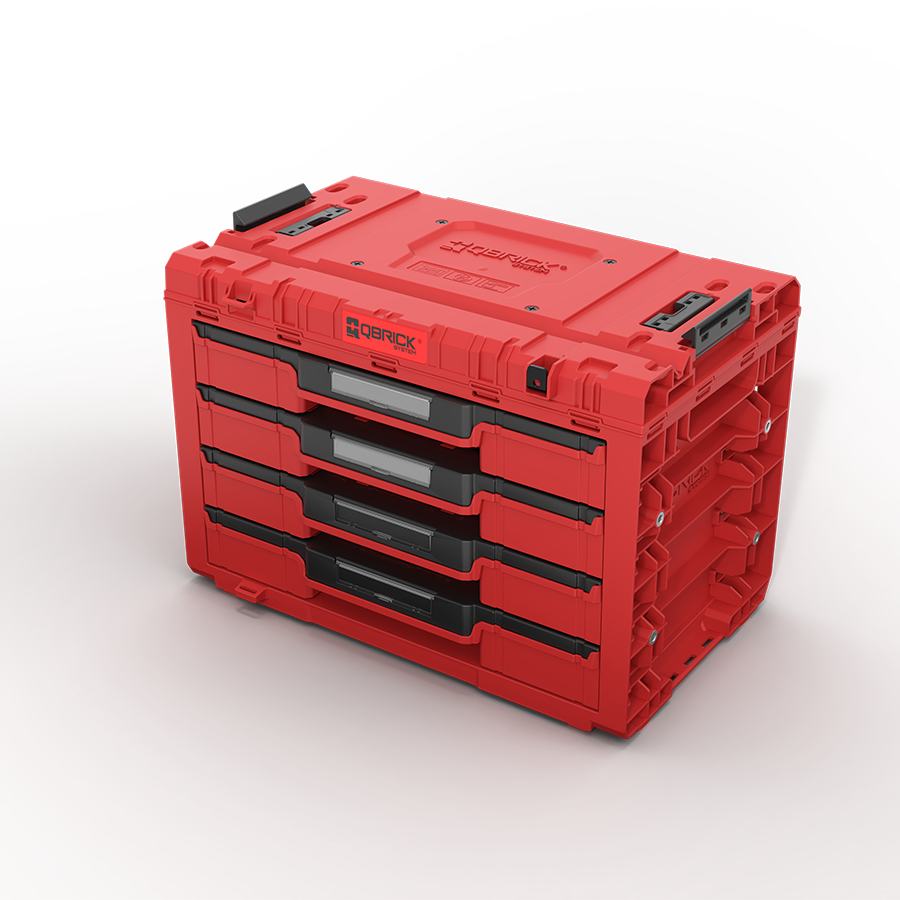 Qbrick System PRIME Drawer 4 Toolbox Expert RED ULTRA HD Custom Çekmeceli Takım Çantası