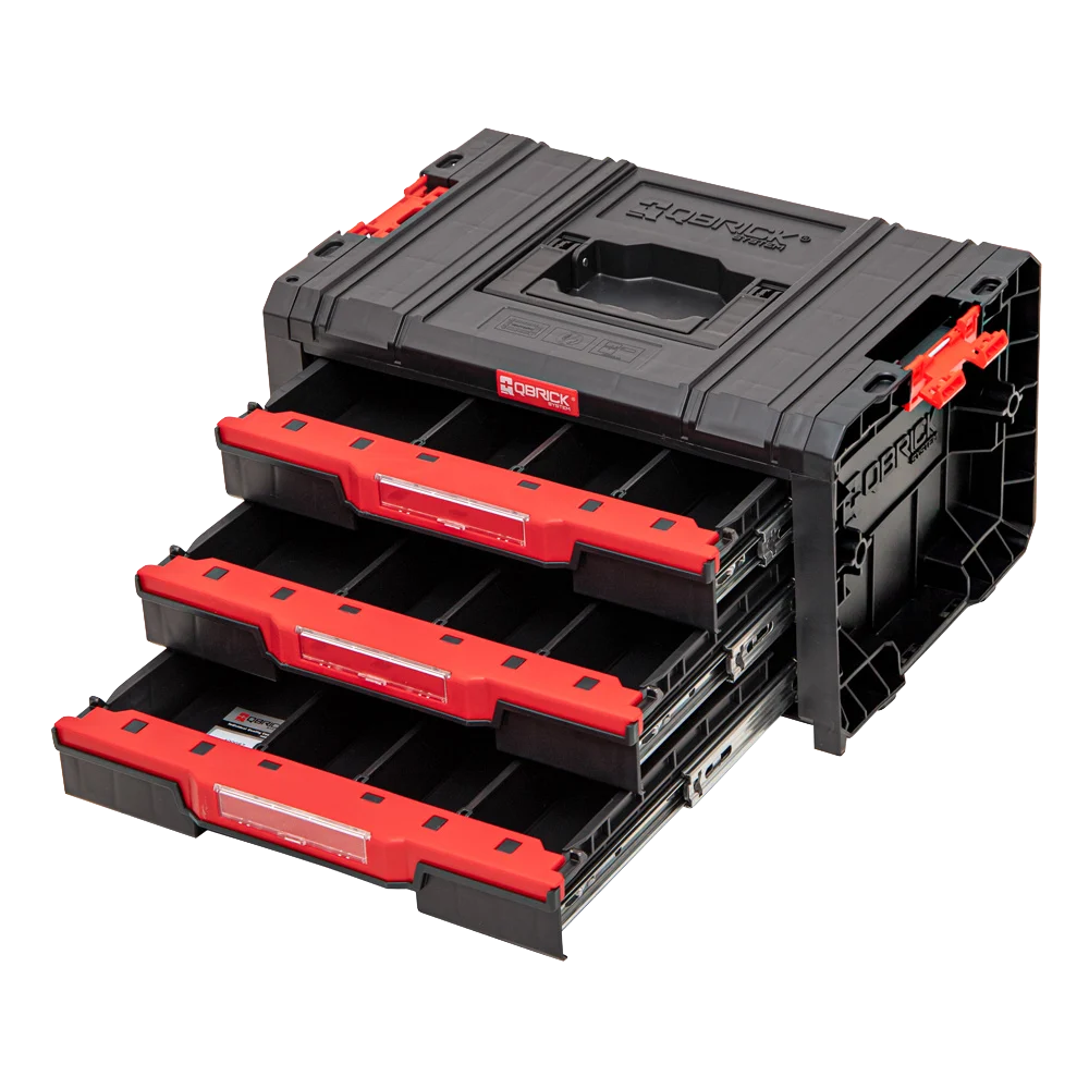 Qbrick System PRO Drawer 3 Toolbox 2.0 açık çekmece görünümü