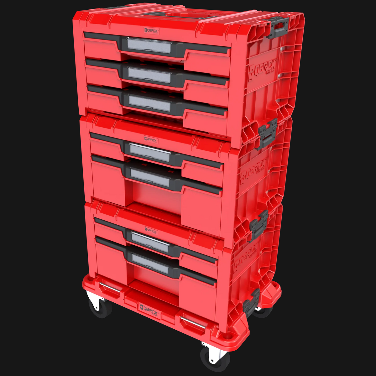 Qbrick System PRO Drawer Workshop Set 3 2.0 RED ULTRA HD çekmeceli takım çantası seti