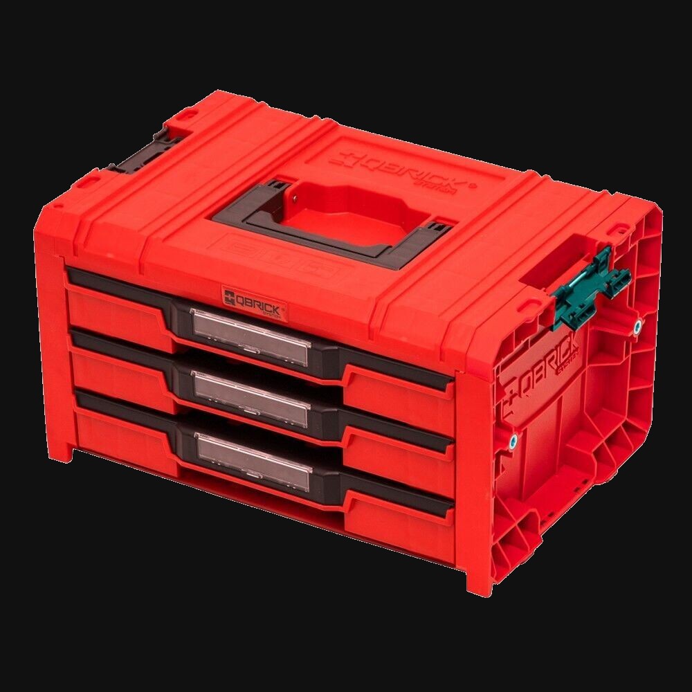 Qbrick System PRO Drawer 3 Toolbox 2.0 Expert RED ULTRA HD Custom Çekmeceli Takım Çantası