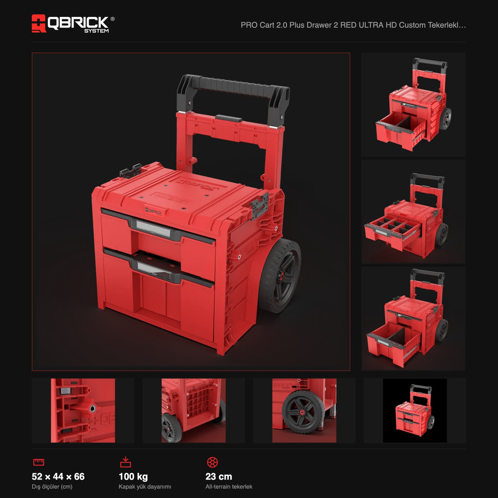 Qbrick System PRO Cart 2.0 Plus Drawer 2 RED ULTRA HD Custom teknik özellikler
