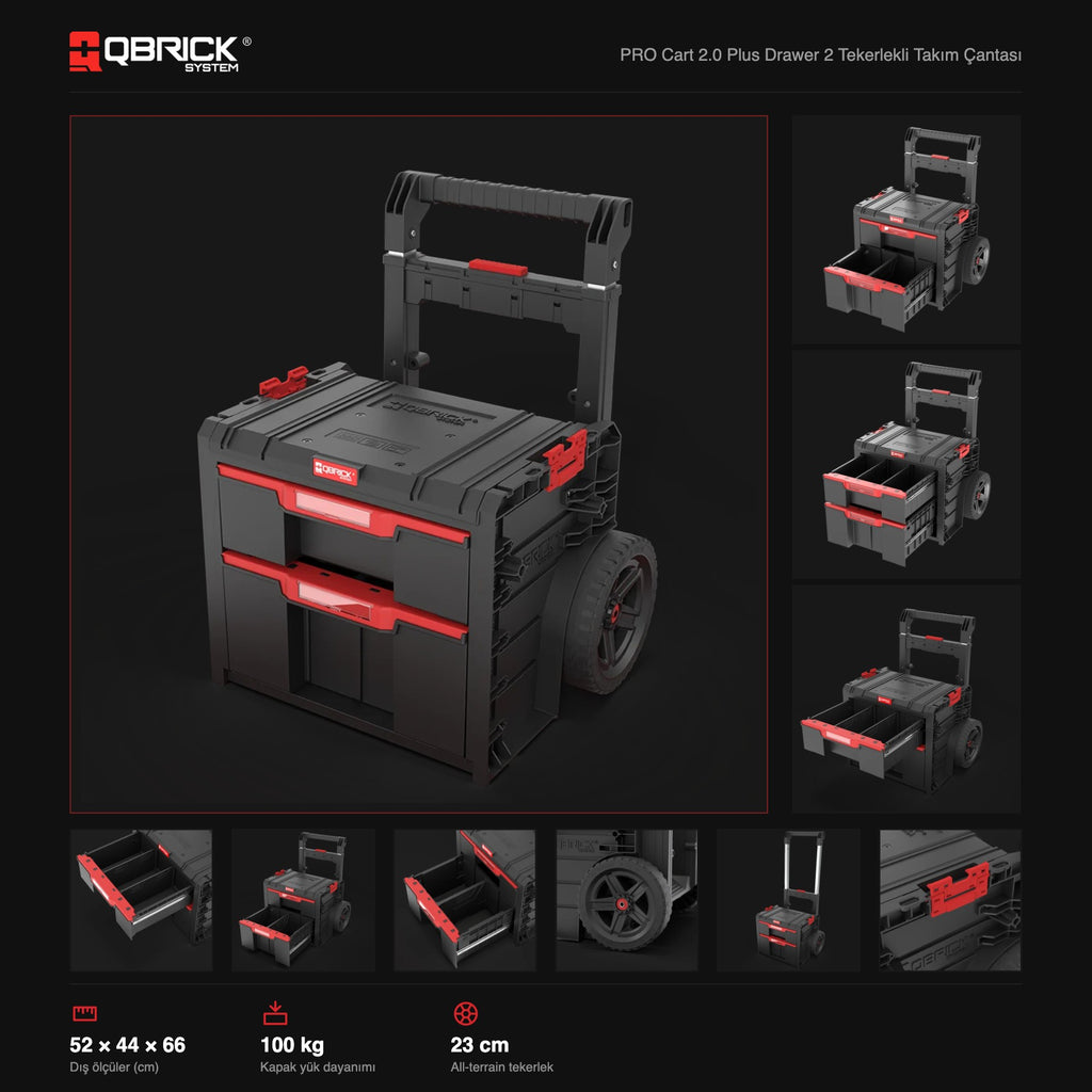 Qbrick System PRO Cart 2.0 Plus Drawer 2 teknik özellikler