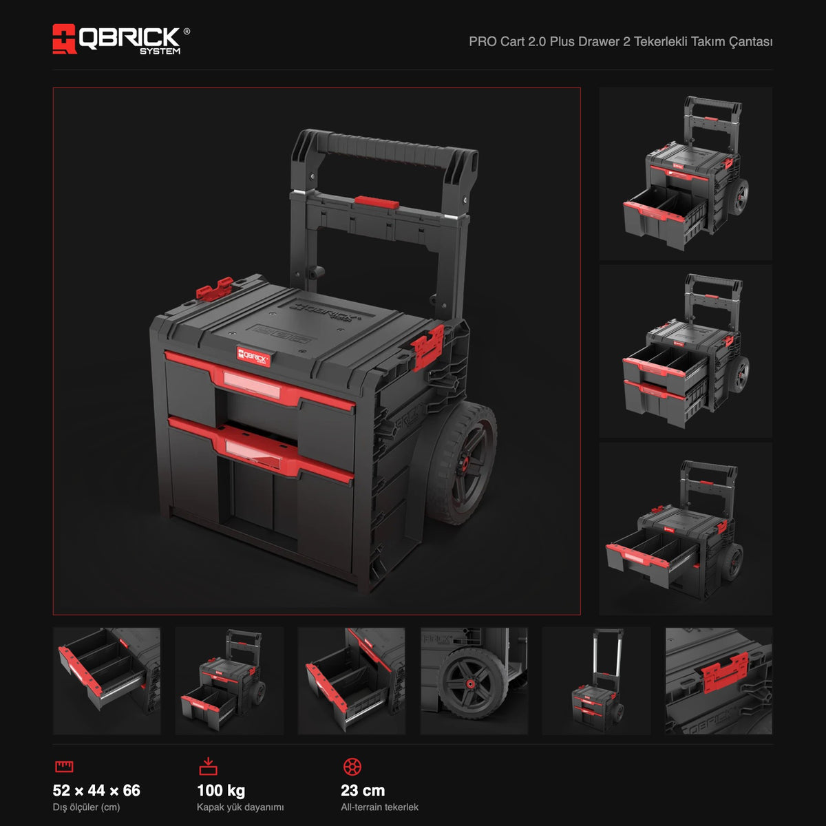 Qbrick System PRO Cart 2.0 Plus Drawer 2 teknik özellikler