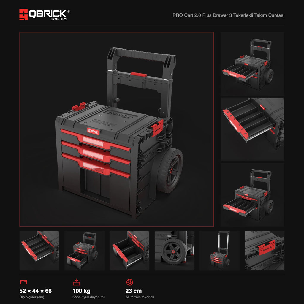 Qbrick System PRO Cart 2.0 Plus Drawer 3 teknik özellikler