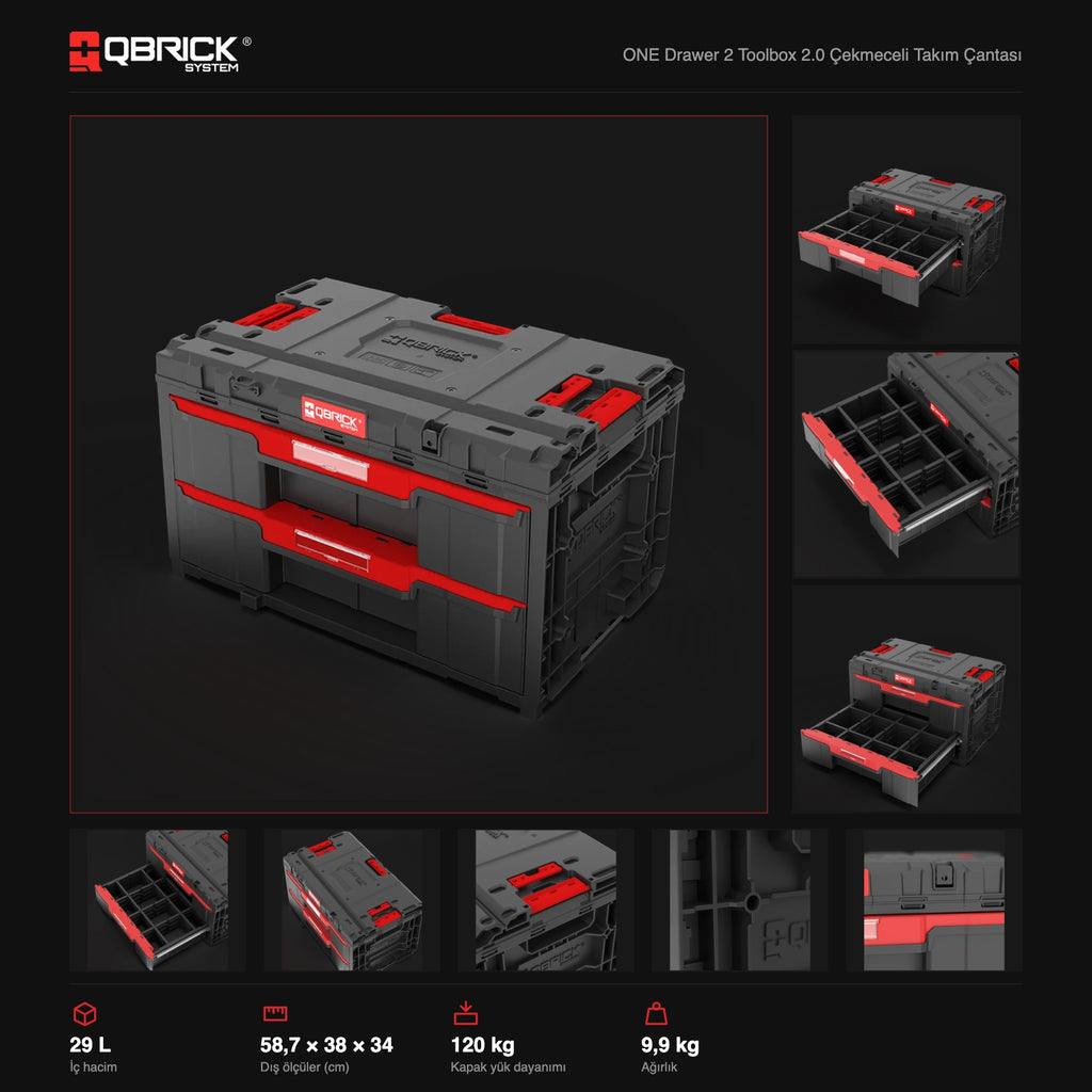 Qbrick System ONE Drawer 2 Toolbox 2.0 teknik özellikler