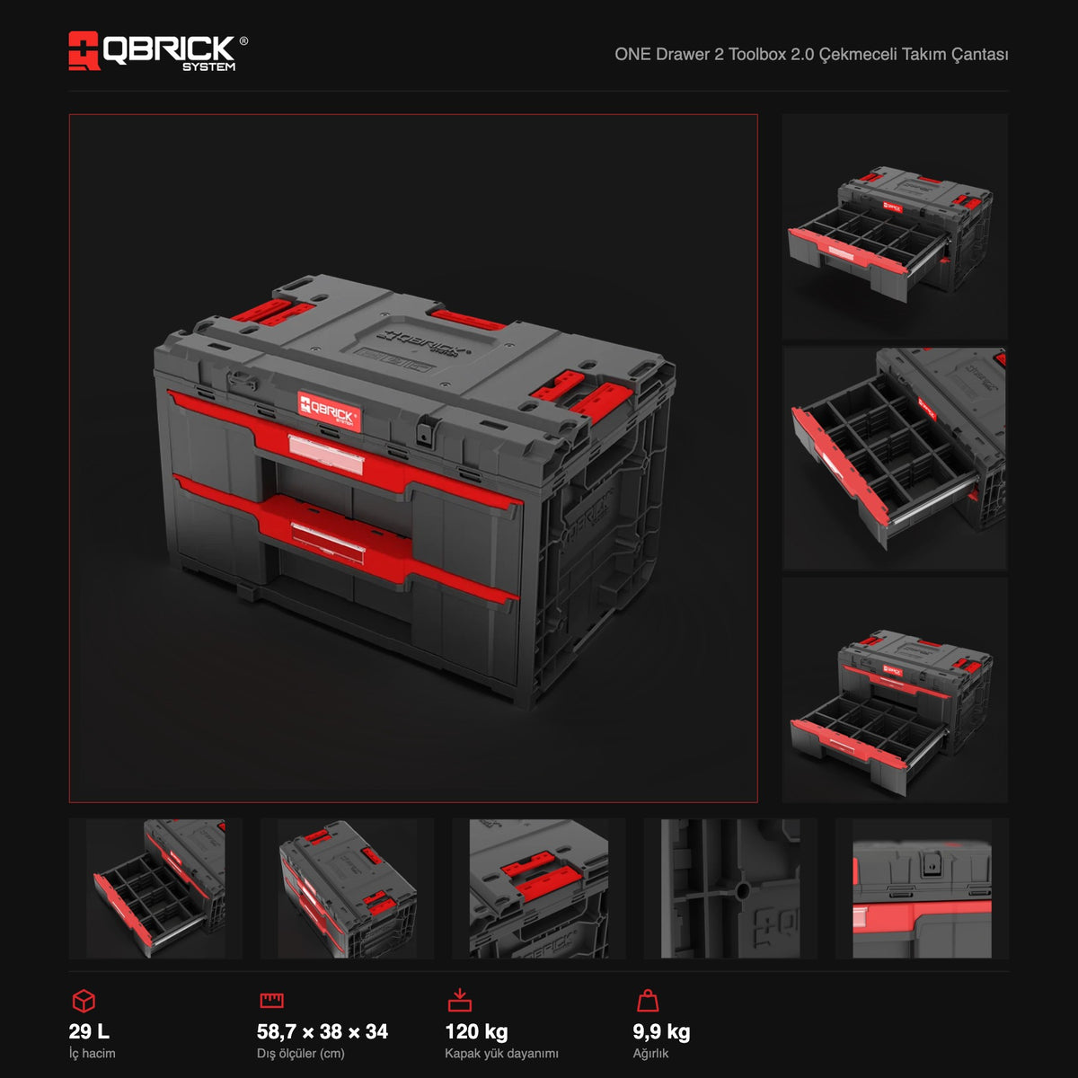 Qbrick System ONE Drawer 2 Toolbox 2.0 teknik özellikler