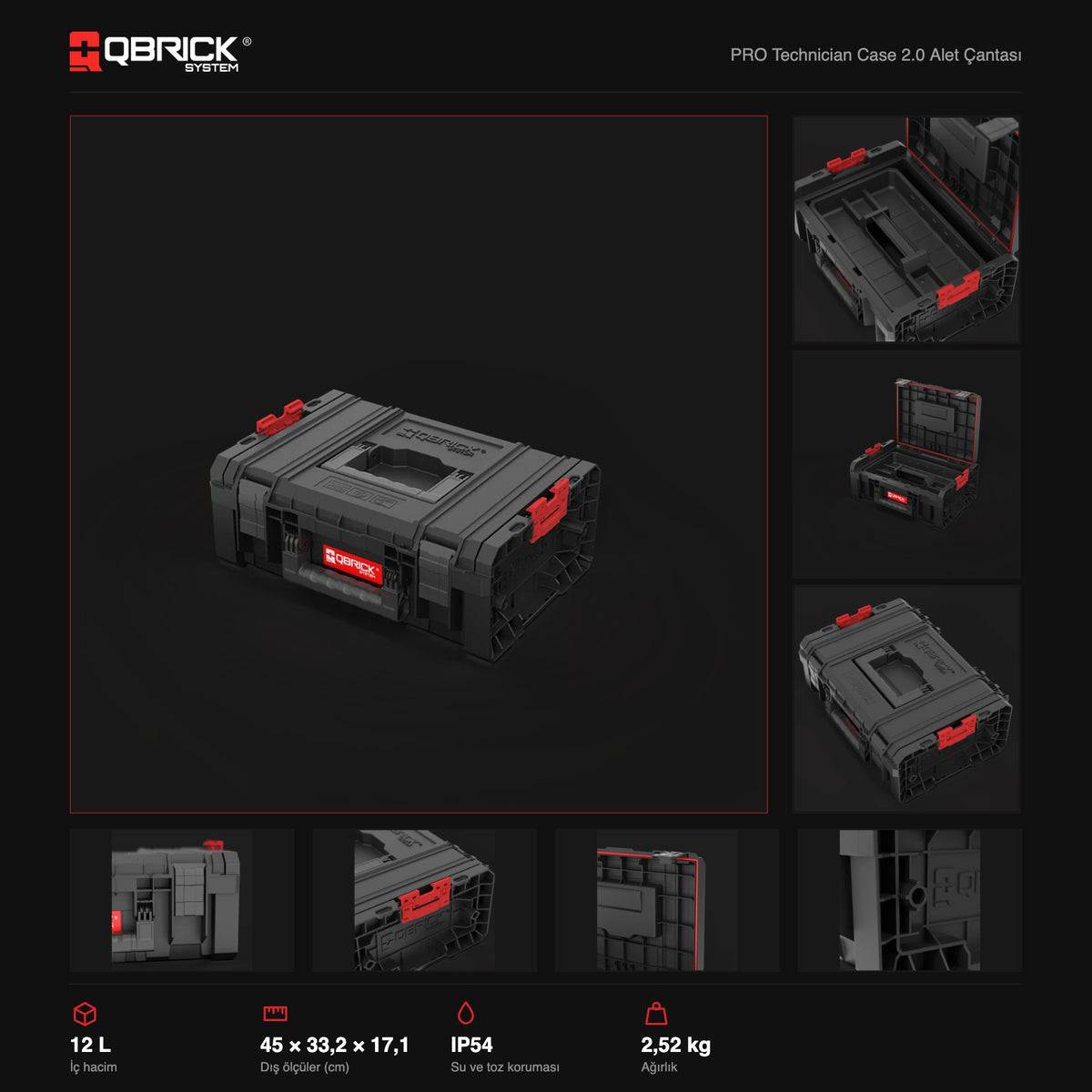 Qbrick System PRO Technician Case 2.0 teknik özellikler