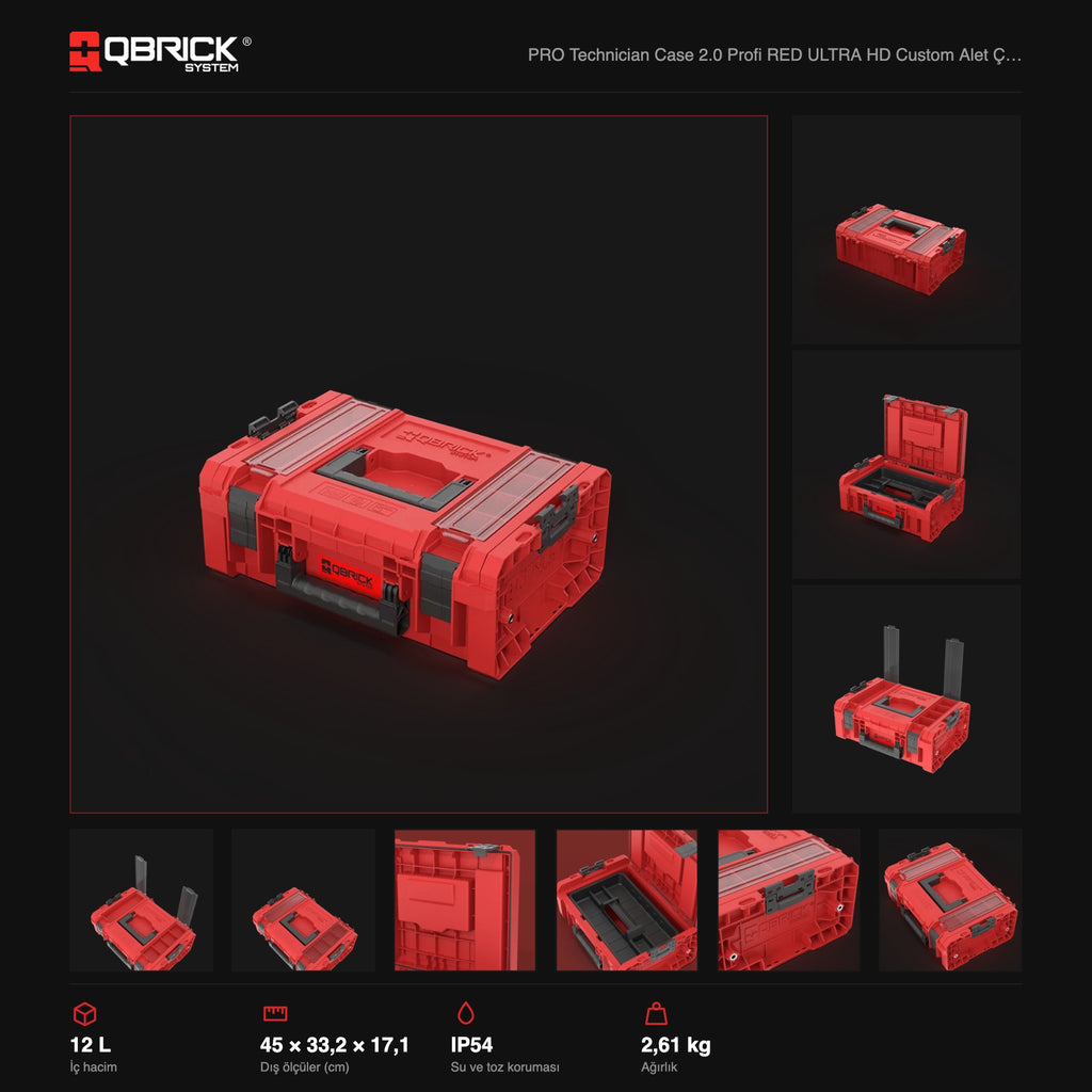 Qbrick System PRO Technician Case 2.0 Profi RED ULTRA HD Custom teknik özellikler