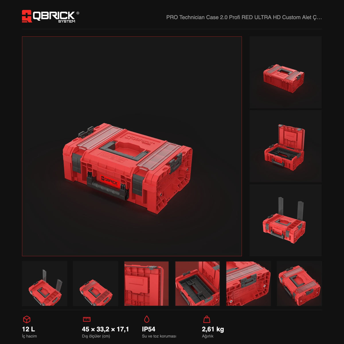 Qbrick System PRO Technician Case 2.0 Profi RED ULTRA HD Custom teknik özellikler