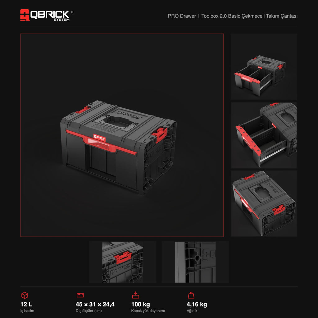 Qbrick System PRO Drawer 1 Toolbox 2.0 Basic teknik özellikler