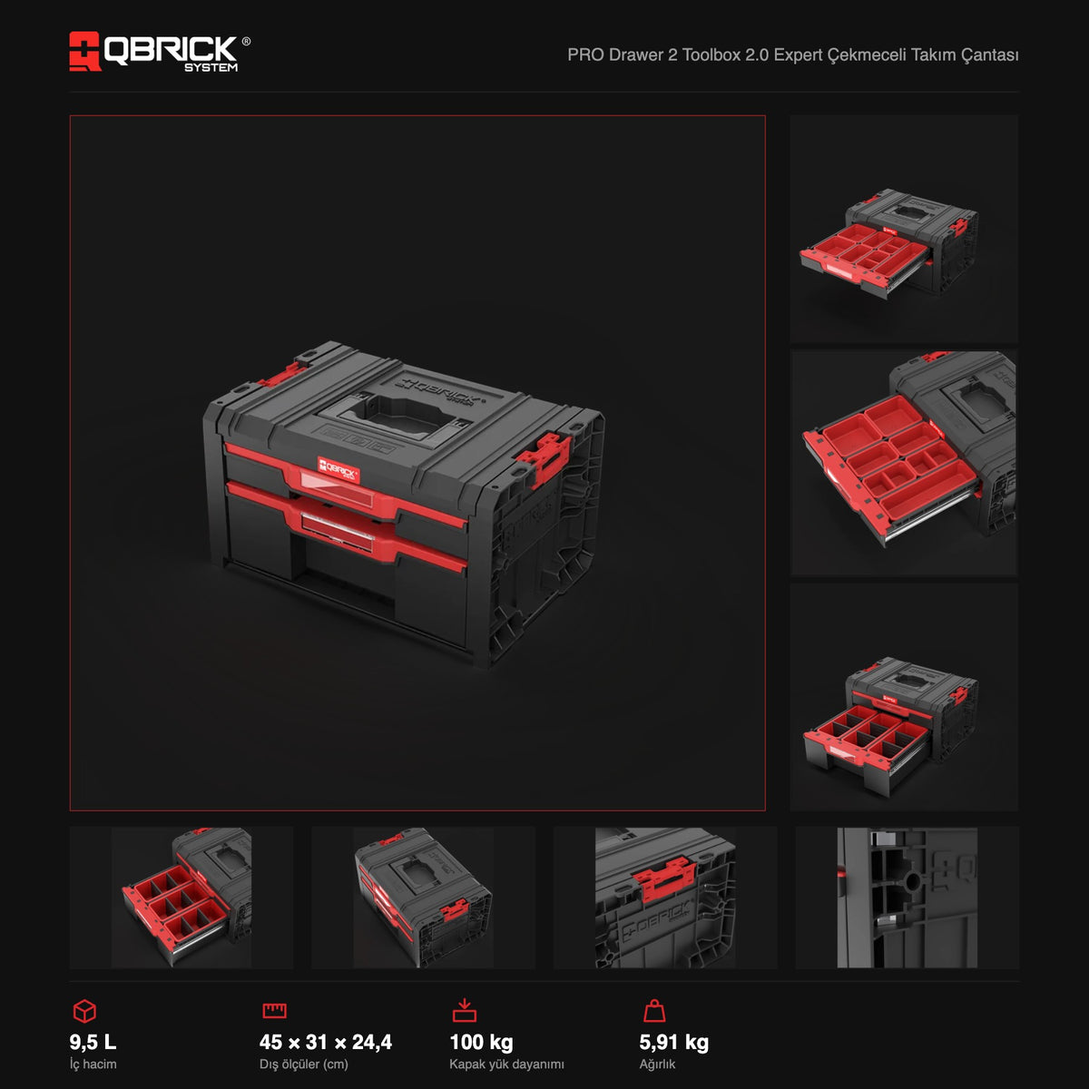 Qbrick System PRO Drawer 2 Toolbox 2.0 Expert teknik özellikler