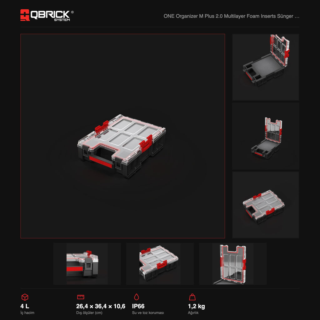 Qbrick System ONE Organizer M Plus 2.0 Multilayer Foam Inserts teknik özellikler