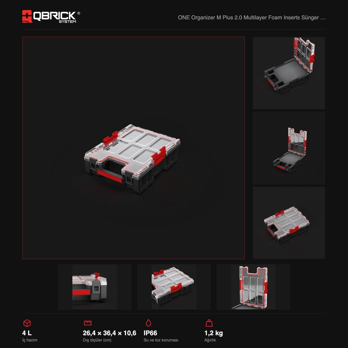 Qbrick System ONE Organizer M Plus 2.0 Multilayer Foam Inserts teknik özellikler