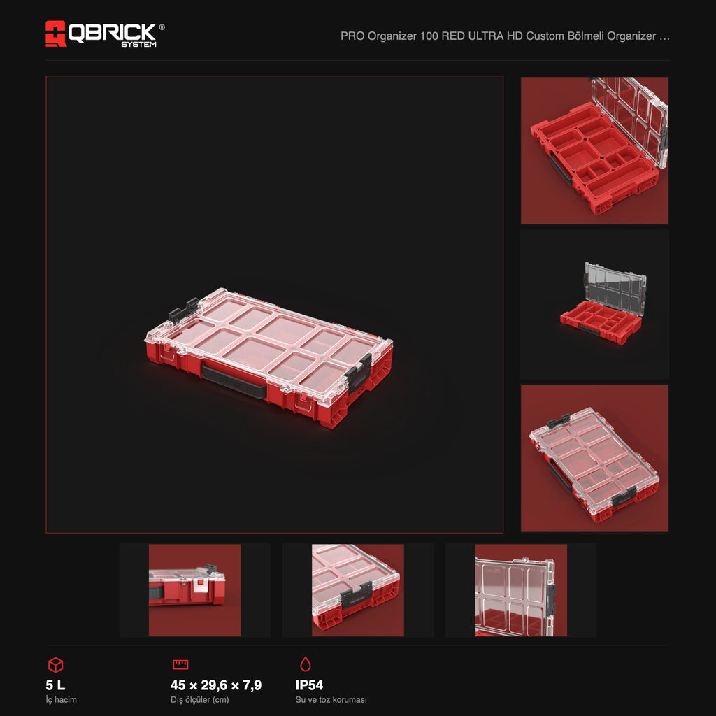 Qbrick System PRO Organizer 100 RED ULTRA HD Custom teknik özellikler