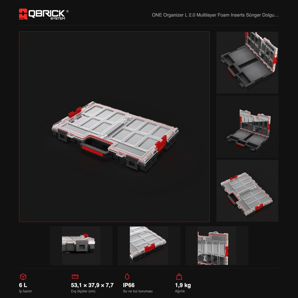 Qbrick System ONE Organizer L 2.0 Multilayer Foam Inserts teknik özellikler