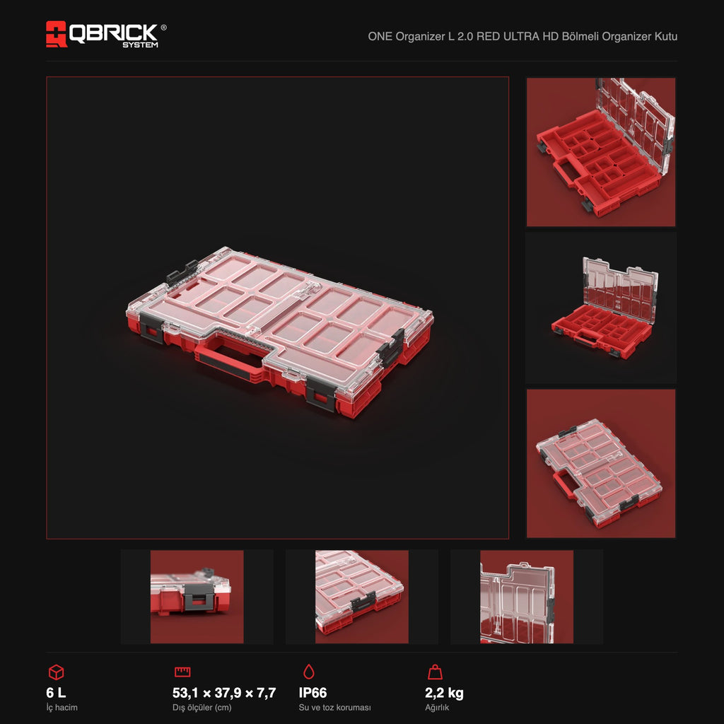 Qbrick System ONE Organizer L 2.0 RED ULTRA HD teknik özellikler