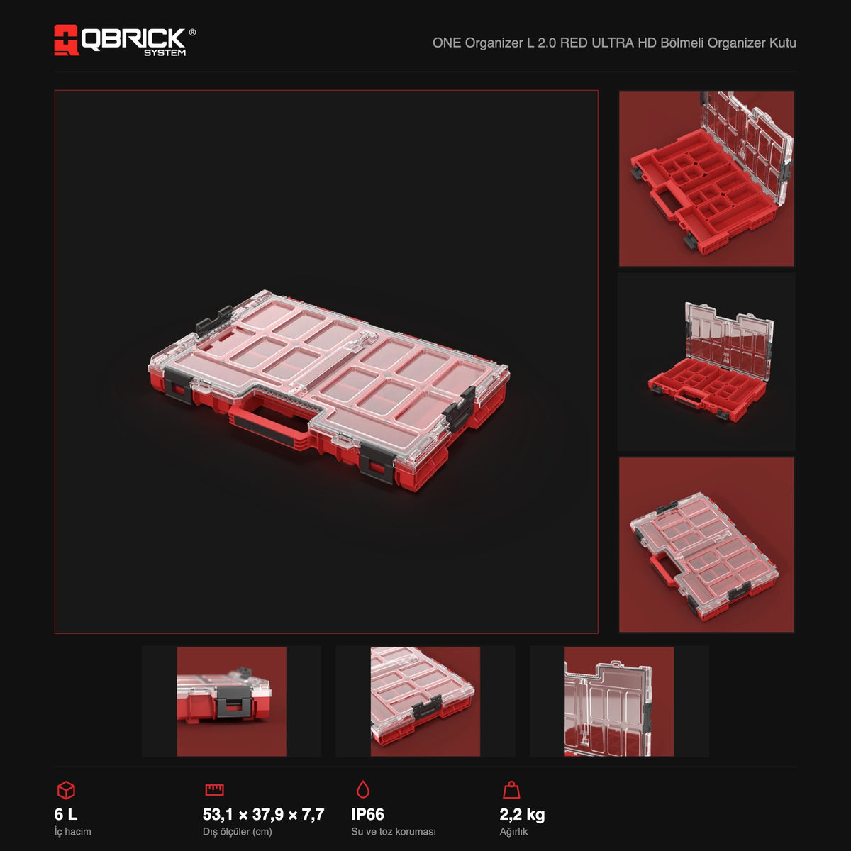 Qbrick System ONE Organizer L 2.0 RED ULTRA HD teknik özellikler