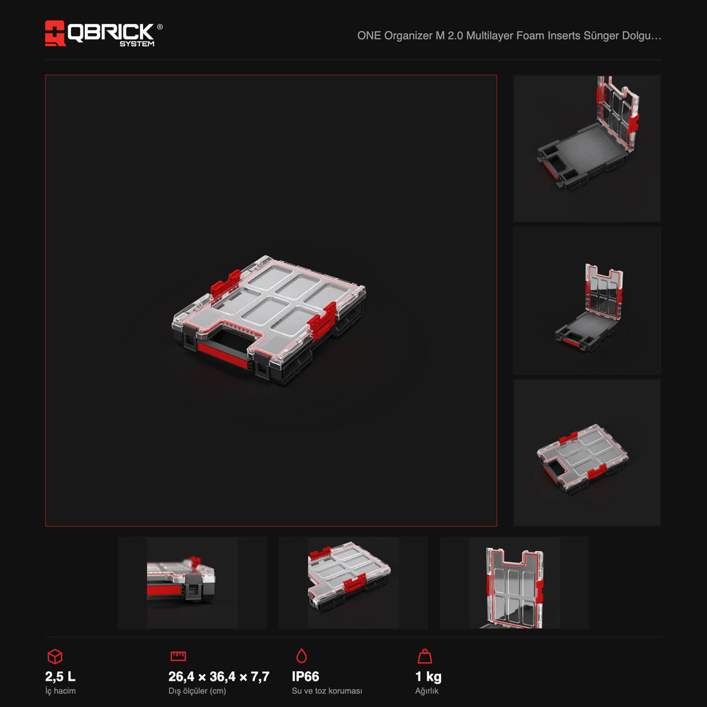 Qbrick System ONE Organizer M 2.0 Multilayer Foam Inserts teknik özellikler