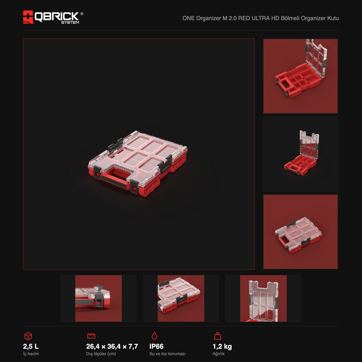 Qbrick System ONE Organizer M 2.0 RED ULTRA HD teknik özellikler