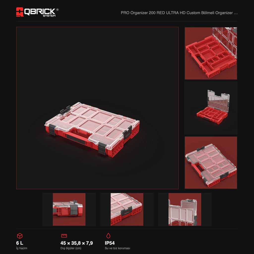 Qbrick System PRO Organizer 200 RED ULTRA HD Custom teknik özellikler