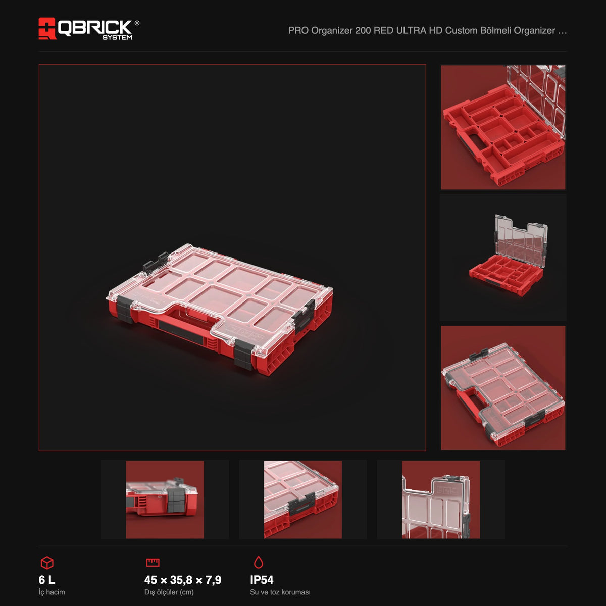 Qbrick System PRO Organizer 200 RED ULTRA HD Custom teknik özellikler