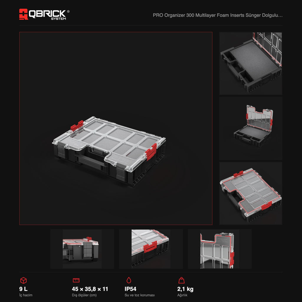 Qbrick System PRO Organizer 300 Multilayer Foam Inserts teknik özellikler