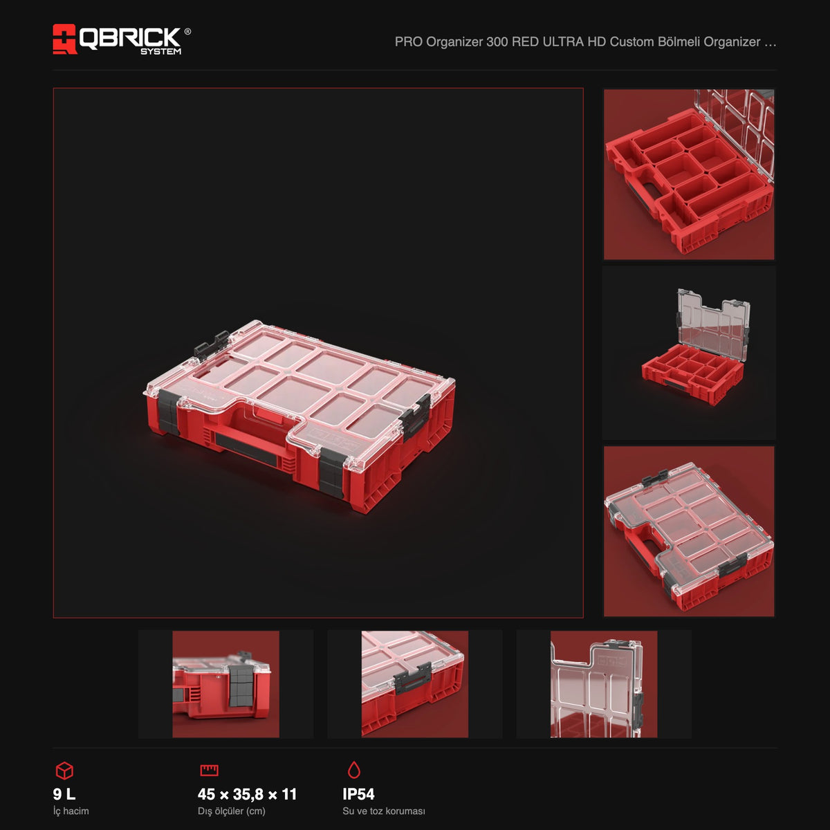 Qbrick System PRO Organizer 300 RED ULTRA HD Custom teknik özellikler