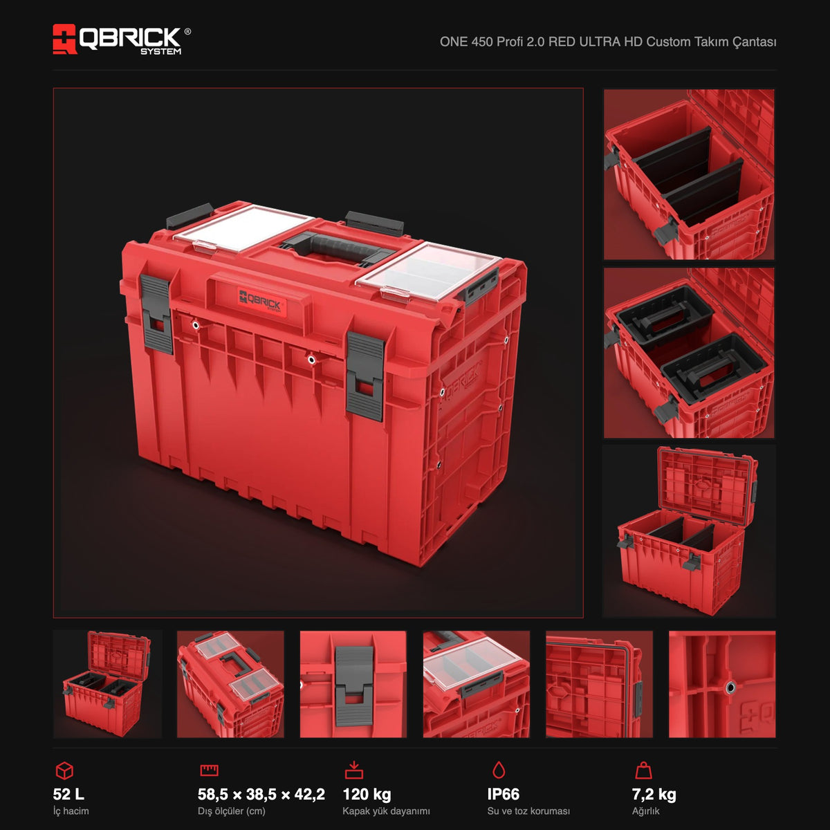 Qbrick System ONE 450 Profi 2.0 RED ULTRA HD Custom teknik özellikler