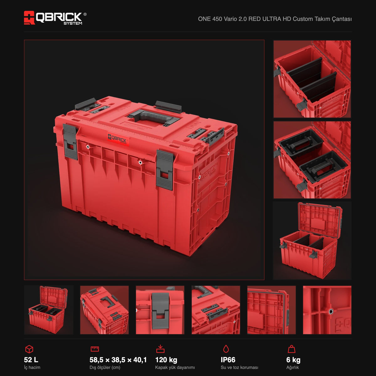 Qbrick System ONE 450 Vario 2.0 RED ULTRA HD Custom teknik özellikler