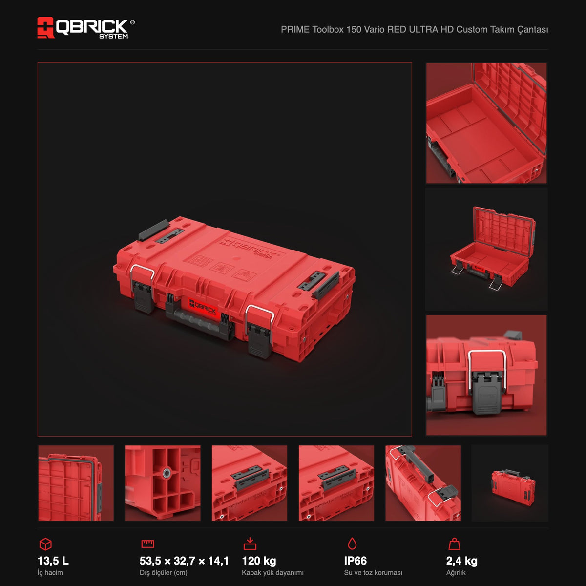 Qbrick System PRIME Toolbox 150 Vario RED ULTRA HD Custom teknik özellikler