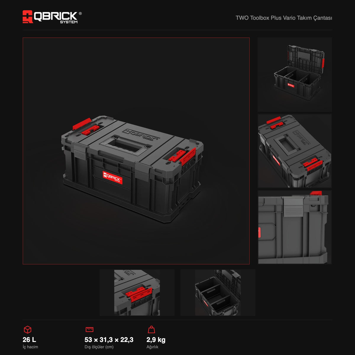 Qbrick System TWO Toolbox Plus Vario teknik özellikler
