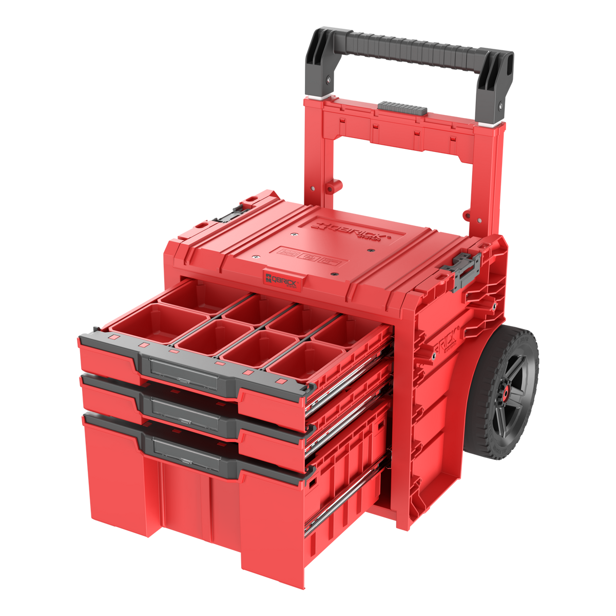 Qbrick System PRO Cart 2.0 Plus Drawer 3 RED ULTRA HD Custom Tekerlekli Takım Çantası