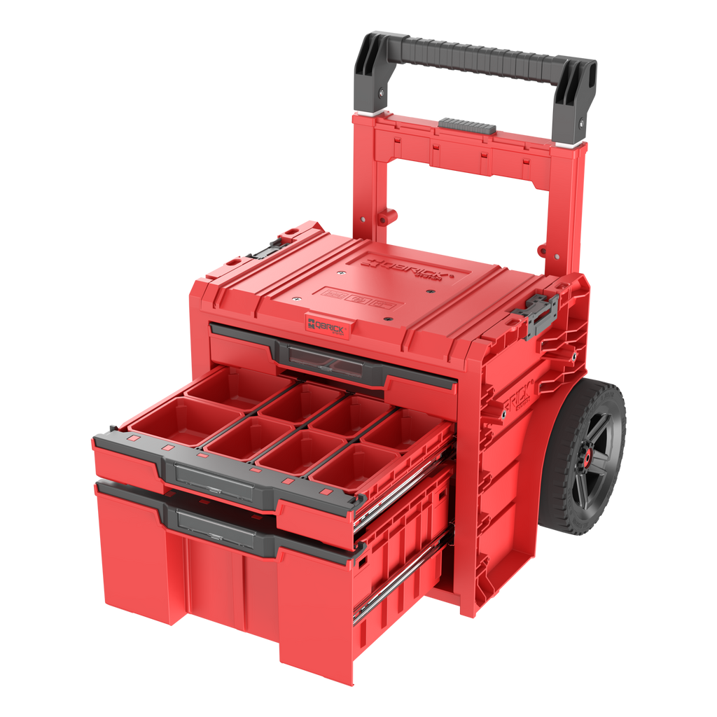 Qbrick System PRO Cart 2.0 Plus Drawer 3 RED ULTRA HD Custom Tekerlekli Takım Çantası