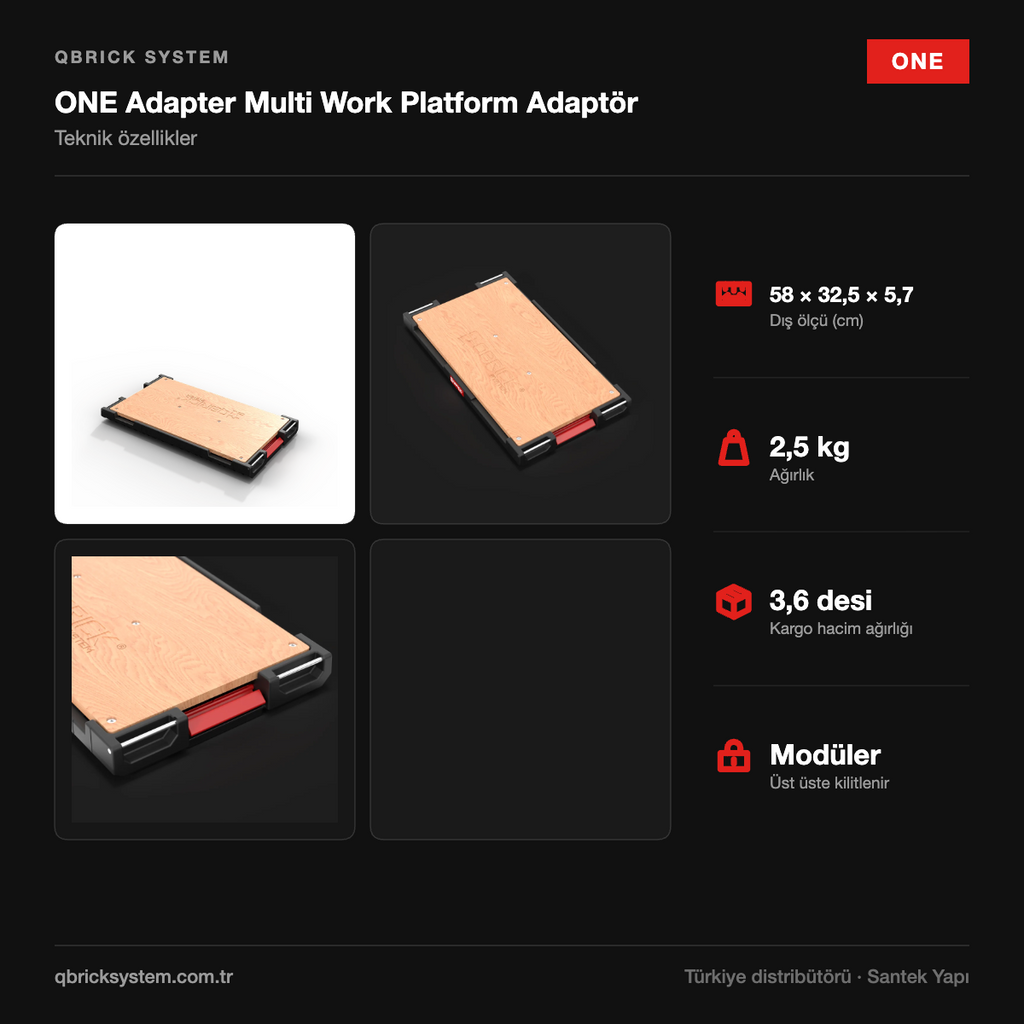 Qbrick System ONE Adapter Multi Work Platform Adaptör teknik özellikler