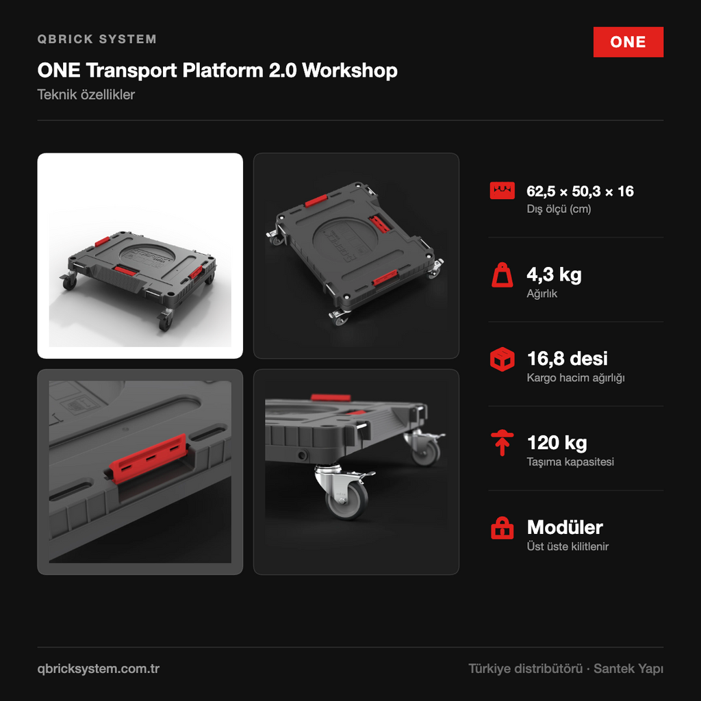 Qbrick System ONE Transport Platform 2.0 Workshop Taşıma Platformu teknik özellikler