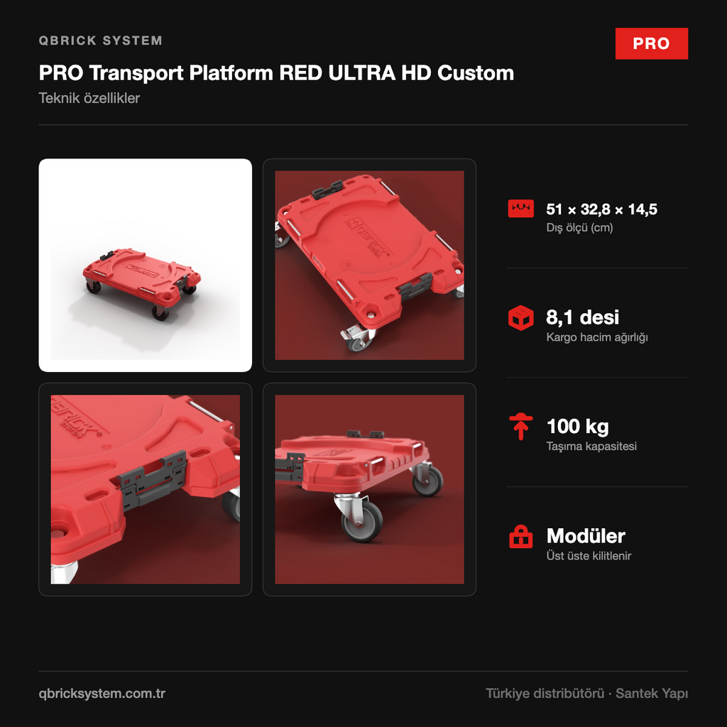 Qbrick System PRO Transport Platform RED ULTRA HD Custom Taşıma Platformu teknik özellikler